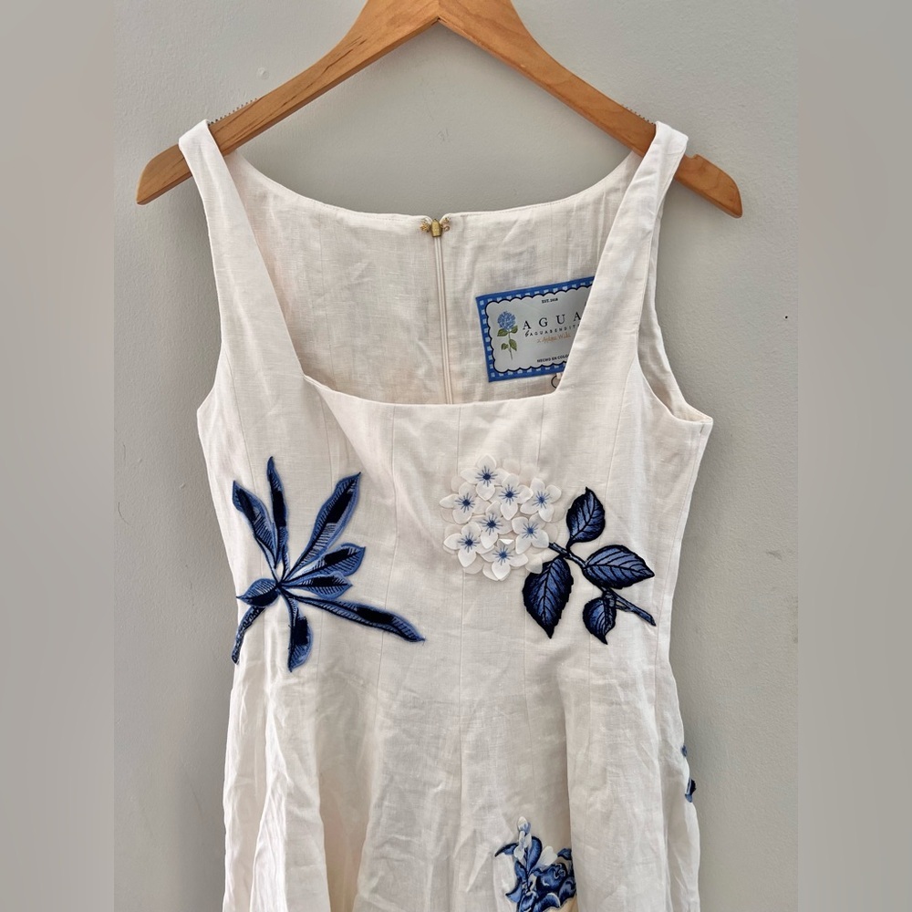 NEW Agua By Agua Bendita  Fontera Wild Embroidered Linen Midi Dress Size Medium. - Picture 4 of 10